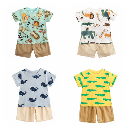 2pcs set t-shirt and shorts for children multivariant