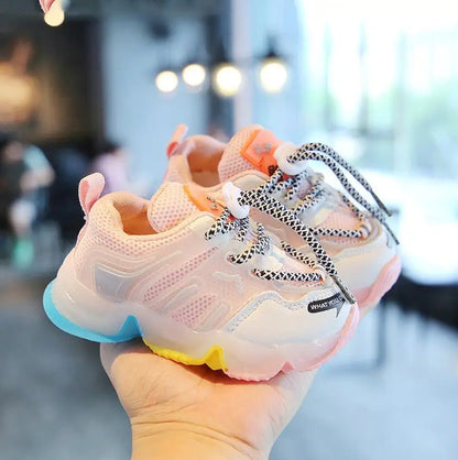 Sneakers Fluo Traspiranti con LED da Bambino Multivariante