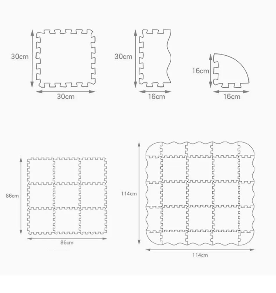 Juego De 25 Piezas Tapete De Juego Modular 2 En 1 Rompecabezas Multivariante