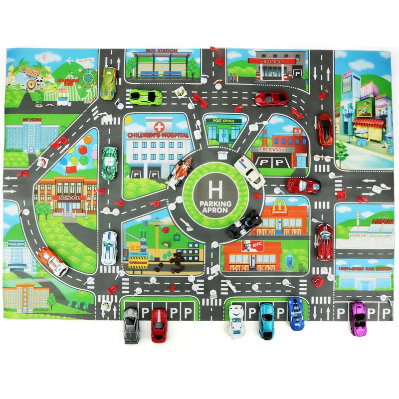 Tappeto da gioco per bambini "Streets in the City" Multivariante