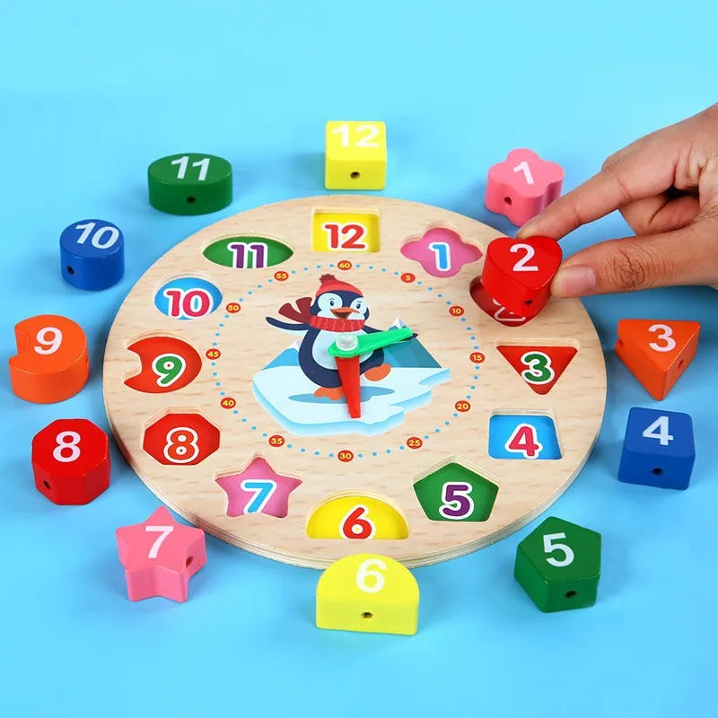 Montessori Wooden Clock Educational Game