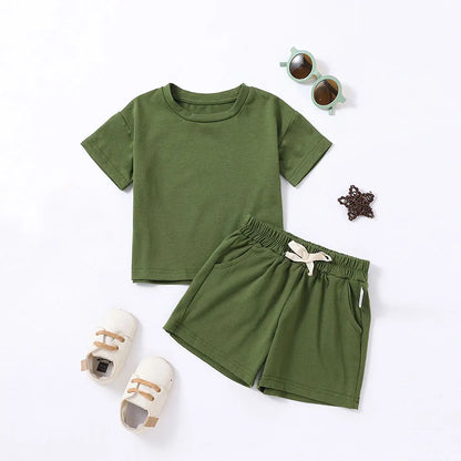 2-piece T-shirt and shorts tracksuit set for children Multivariant