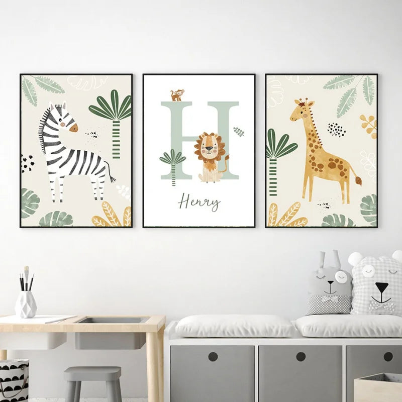 Quadro decorativo "Animali della giungla" multivariante