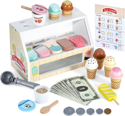 Montessori Wooden Ice Cream shop Playset for children multivariant