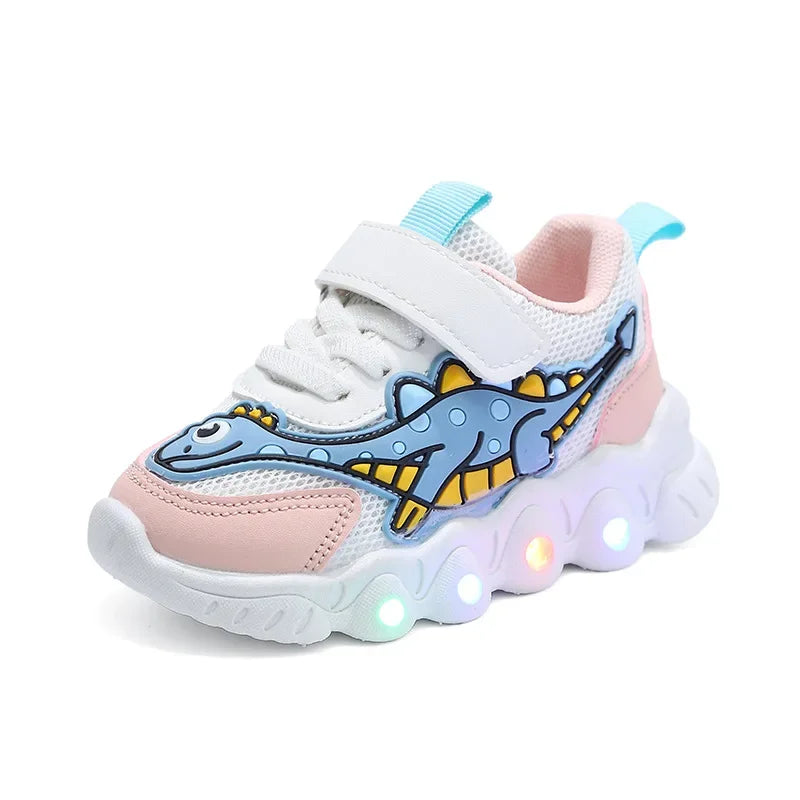 Breathable Running Shoes "Dinosaur" with LED for children Multivariant