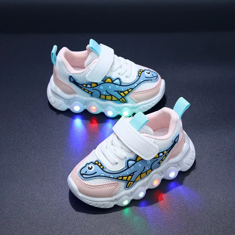 Zapatillas de running transpirables "Dinosaurio" con LED para niños Multivariante