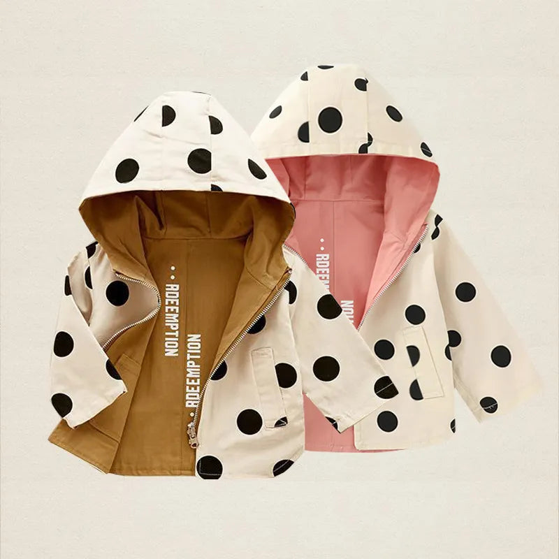 Trench double face con cappuccio per bambini multivariante