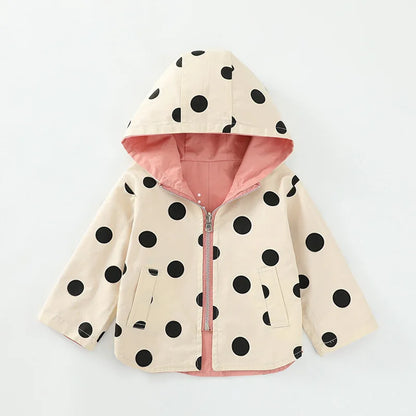 Double Sided Trench Coat with Hoodie for Children Multivariant