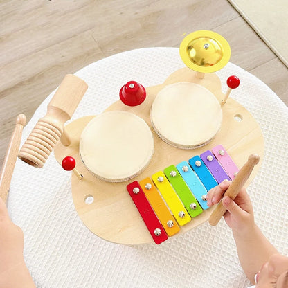 Juego de instrumentos de percusión Montessori de juguete de madera para niños multivariante