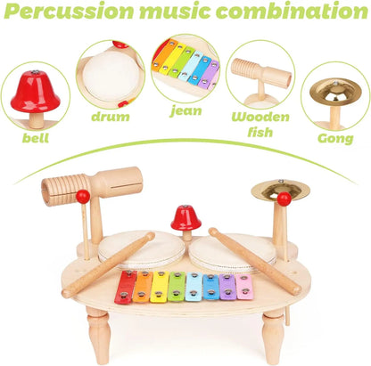 Juego de instrumentos de percusión Montessori de juguete de madera para niños multivariante