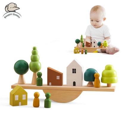 Montessori Wooden Toy Stacking&Threading for children multivariant