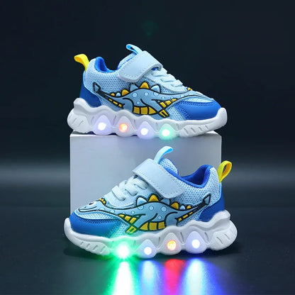 Breathable Running Shoes "Dinosaur" with LED for children Multivariant