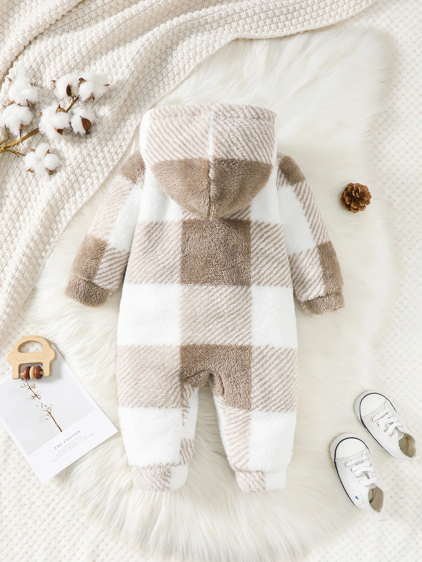 Hooded Romper with Buttons