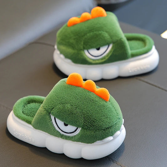 Pantuflas cálidas de dinosaurios para niños