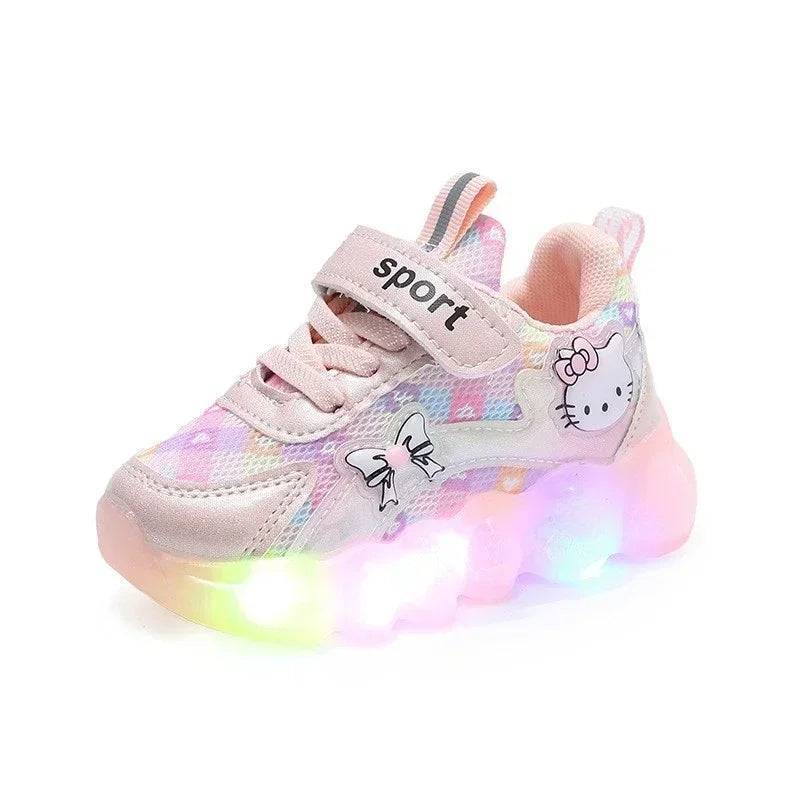 Scarpe da ginnastica traspiranti con LED a forma di cartone animato per bambini