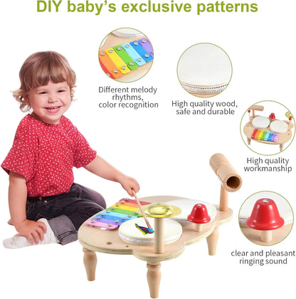 Wooden Toy Montessori Percussion Instruments Set For children multivariant