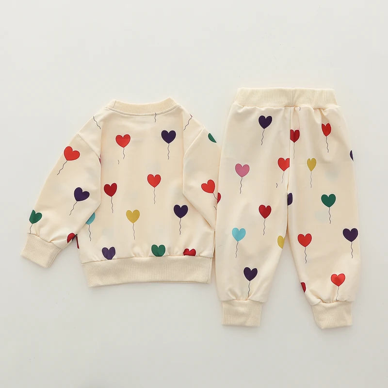 Cotton tracksuit set 2 pcs sweatshirt and trousers for Children Hearts