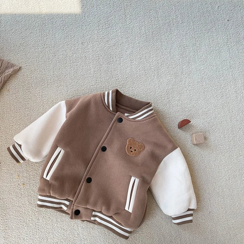 Chaqueta Universitaria con Oso para Niño