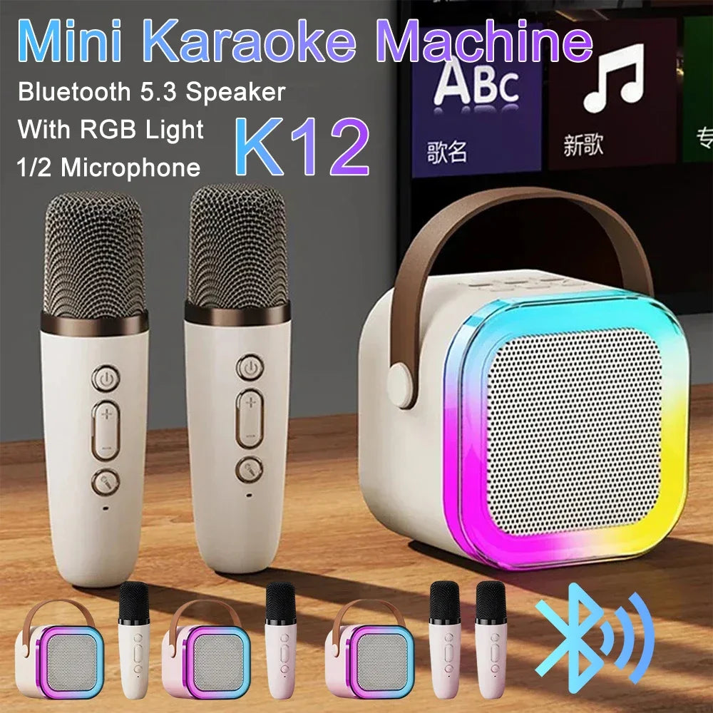 Mini Karaoke for Children and Adults Bluetooth 1 or 2 Microphones