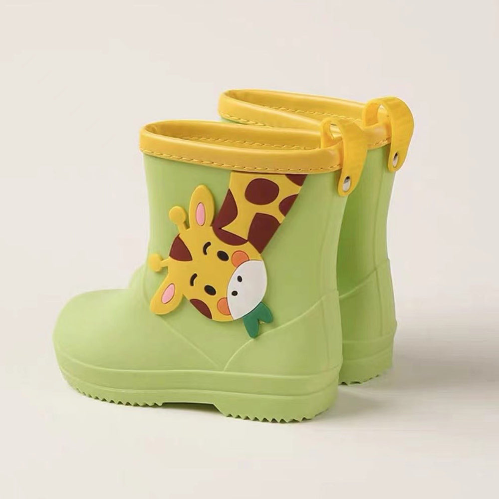 Rain Boots Kids Green Giraffe