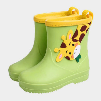 Rain Boots Kids Green Giraffe