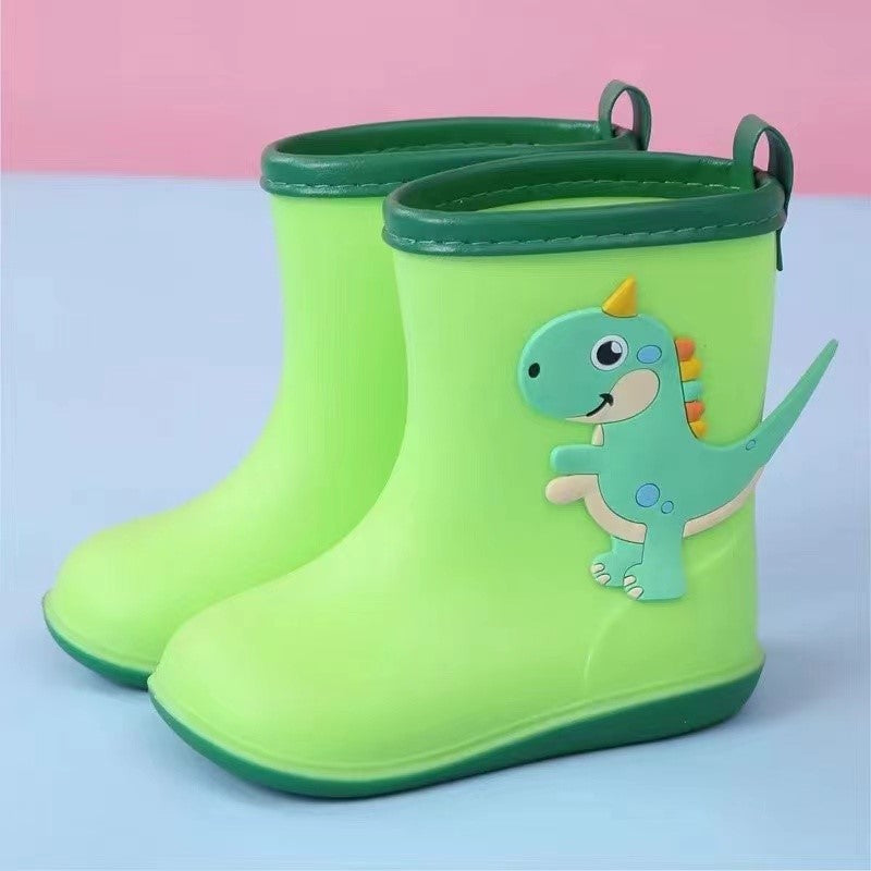 Rain Boots Kids Green Dinosaur