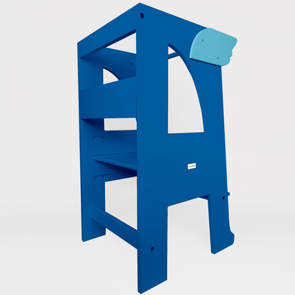 Barra di Protezione Frontale Blu Accessorio per Sgabello Torre Montessori