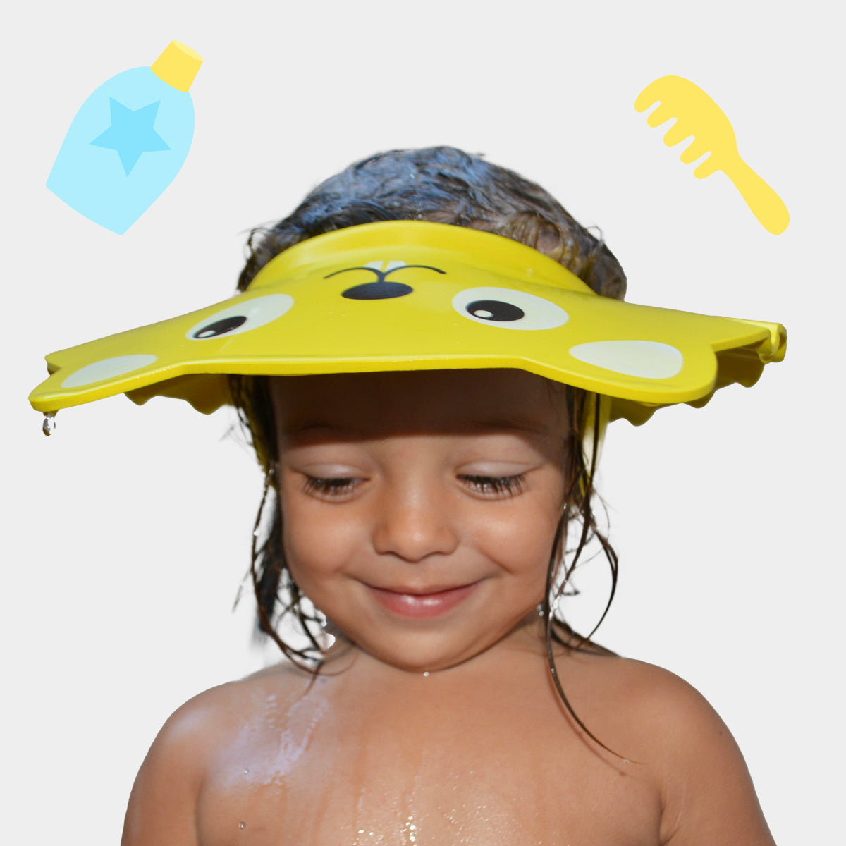 Cappello da bambino con protezione per doccia e shampoo