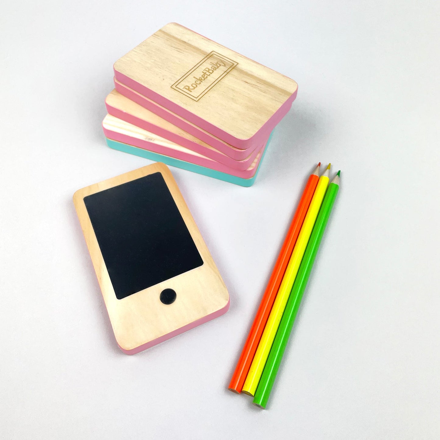 RocketPhone Mobile Wooden Toy Pink