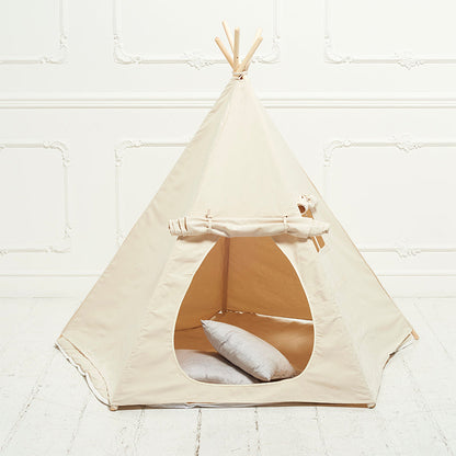 Teepee Play Tent Cream with Cushion