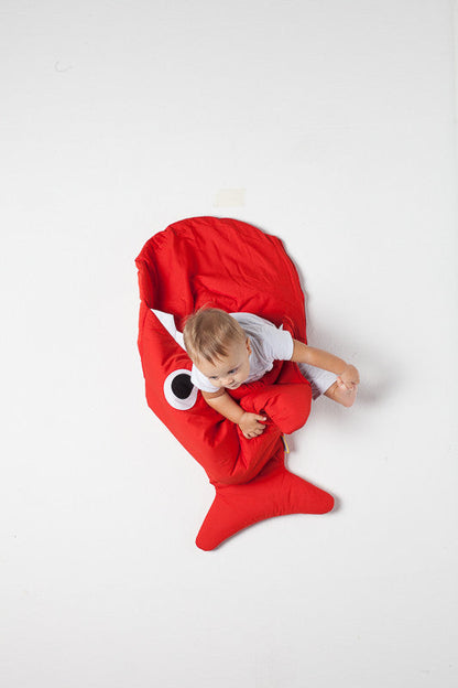 Sleeping Bag Whale Red Lava